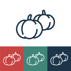 Linear vector icon with pumpkin