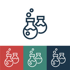 Linear vector icon with chemical bottle