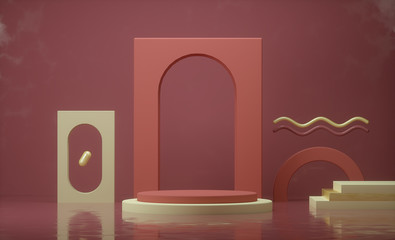 PODIUM 3D SCENE WITH BOW