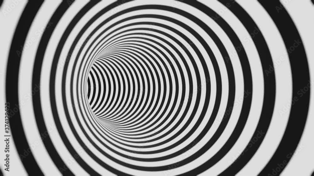 Poster black and white striped tunnel animation background animation 3d rendering