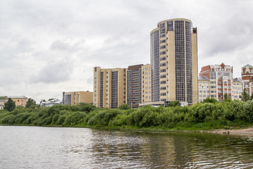 Fototapeta na wymiar Landscape with new apartment houses