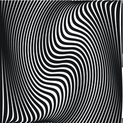 Abstract warped Diagonal Striped Background . Vector curved twisted slanting, waved lines texture