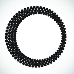 Halftone dots in circle form. Circular Music equalizer . Audio waves . Sound frequency . round logo . vector dotted frame . design element