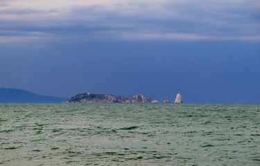view of the medas islands in the coast of spain