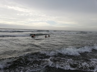 fishing on the beach