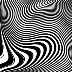 Abstract warped Diagonal Striped Background . Vector curved twisted slanting, waved lines texture