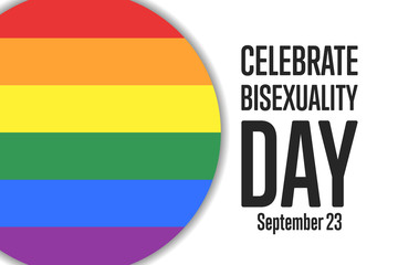Celebrate Bisexuality Day. Holiday concept. Template for background, banner, card, poster with text inscription. Vector EPS10 illustration.