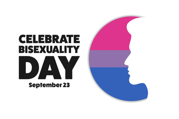 Obraz na płótnie Canvas Celebrate Bisexuality Day. Holiday concept. Template for background, banner, card, poster with text inscription. Vector EPS10 illustration.