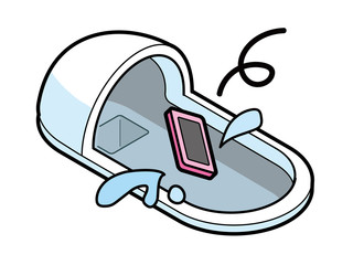 和式トイレに落ちる携帯電話