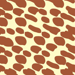 Giraffe fur seamless pattern, tropical animal skin texture.