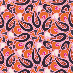 Vector colorful pattern colorful psychedelic design of lined abstract flowers