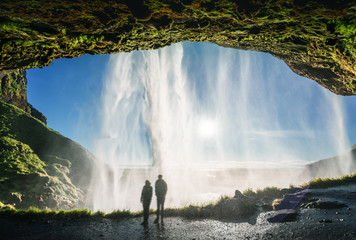 Seljalandfoss waterfall in summer time, Iceland