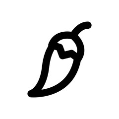 Chili Line Icon - Vector Illustration