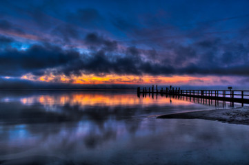 Lichtstimmung und sich lichtender Nebel an der Nordseek&uuml;ste