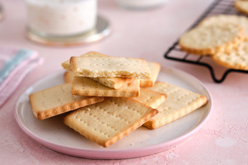 Homemade vanilla cookies. Copy space. Sugar cookies.