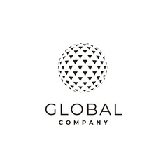 globe halftone triangle like golf ball or disco light logo design