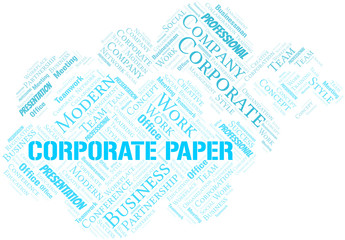 Obraz premium Corporate Paper vector word cloud, made with text only.