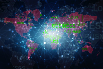 2d illustration world map abstract background