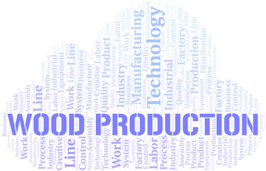 Obraz premium Wood Production word cloud create with text only.