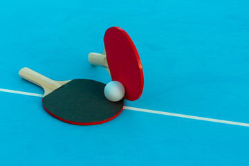 tennis de table sport loisir bleu rouge