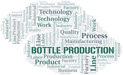 Obraz premium Bottle Production word cloud create with text only.