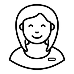 
Newscaster icon in line design.
