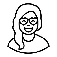 
Retro woman icon in editable style, senior citizen 
