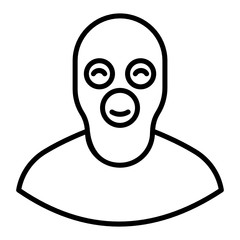 
A man with face mask is robber, criminal concept 
