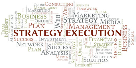 Strategy Execution word cloud create with text only.