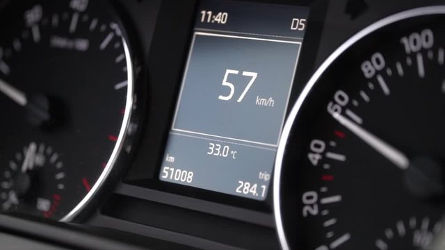 The state of the car dashboard in a constant speed
