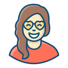 
Retro woman icon in editable style, senior citizen 
