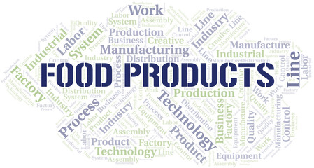 Fototapeta premium Food Products word cloud create with text only.