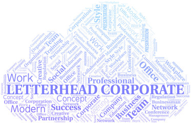 Obraz premium Letterhead Corporate vector word cloud, made with text only.