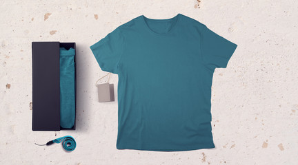 T-shirt Packaging and Paper Tag Mockup