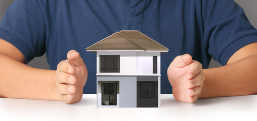 House Residential Structure in  hand ,business home idea