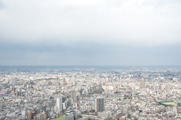 Tokyo, Japan - Mar 28, 2019:Asia business concept for real estate and corporate construction - panoramic modern city skyline aerial view of Ikebukuro in tokyo, Japan