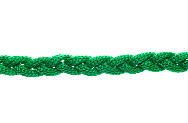 Braided rope on white background