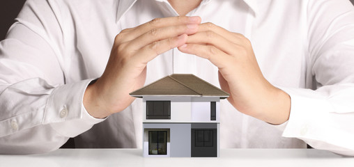 House Residential Structure in  hand ,business home idea