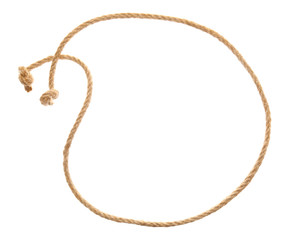 Frame made of rope on white background