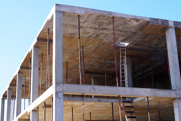 monolithic construction, concrete frame of the building