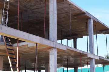 monolithic construction, concrete frame of the building