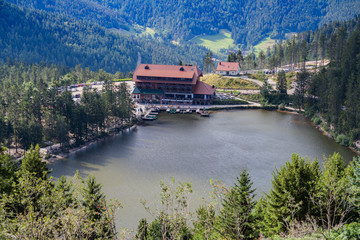 View of the Mummelsee in the Black Forest