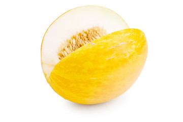 One fresh melon isolated on a white background