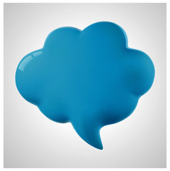3d vector talking cloud, 3D illustration of speech bubble. Glossy talking cloud bubble high quality vector. Shiny cloud foam vector.