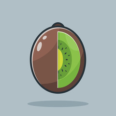 kiwi fruit illustration vector design