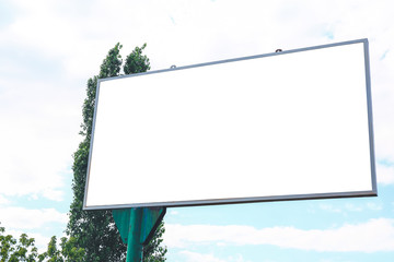 Blank advertising billboard on city street