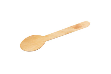 Wooden spoon isolated on white background