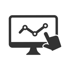Marketing report icon on white background.