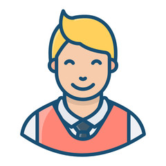
Salesman icon in flat design, professional person 
