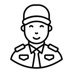 
Security man icon in line design, watchman
